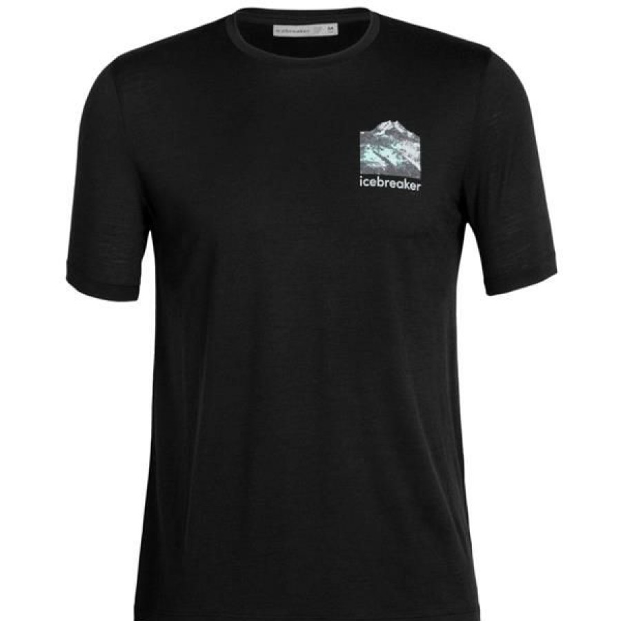 Clothing * | Icebreaker Shirts And Sports Bras Men'S Merino Tech Lite Ii South Alpt-Shirt Black