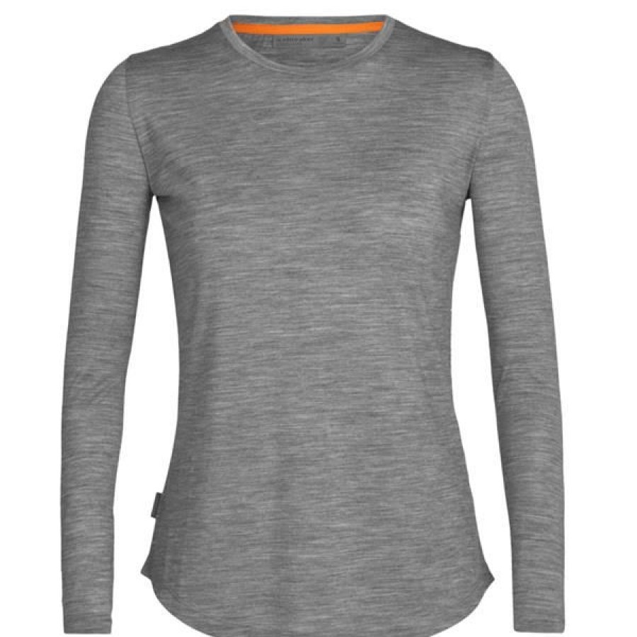 Clothing * | Icebreaker Shirts And Sports Bras Women'S Merino Sphere Ii Long Sleeve Metro Heather