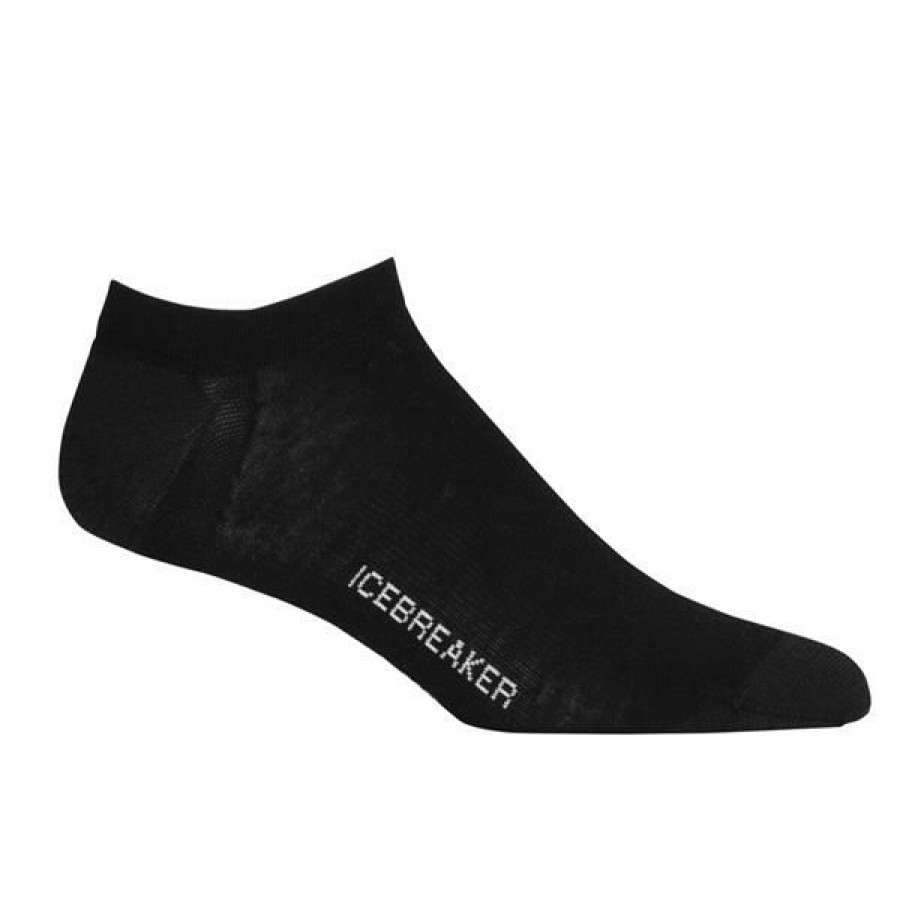 Clothing * | Icebreaker Men'S Merino Lifestyle Fine Gauge No Show Socks Black Snowflakes