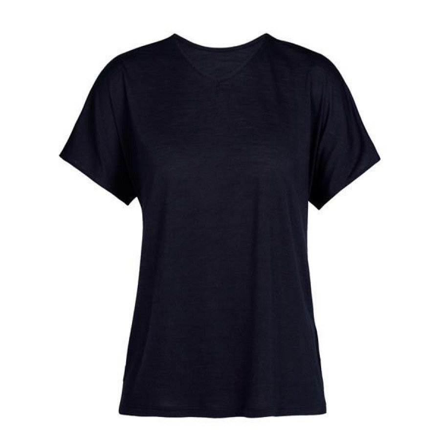 Clothing * | Icebreaker Shirts And Sports Bras Women'S Merino Drayden Reversible T-Shirt Midnight Navy