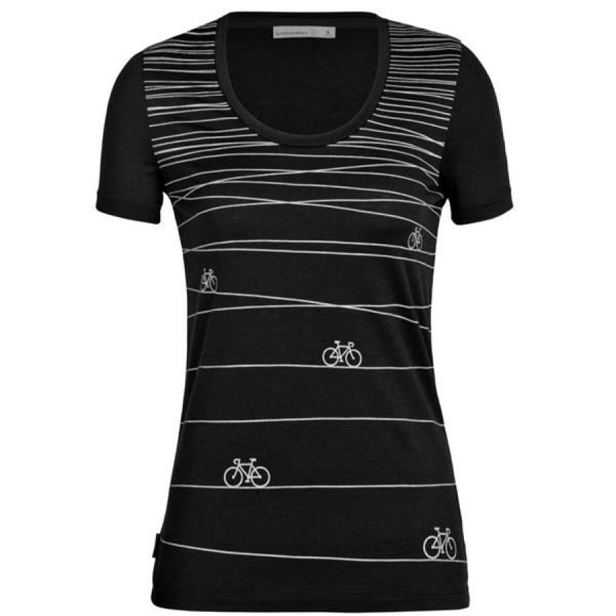 Clothing * | Icebreaker Shirts And Sports Bras Women'S Merino Tech Lite Ii Scoop Hill Sprint T-Shirt Black