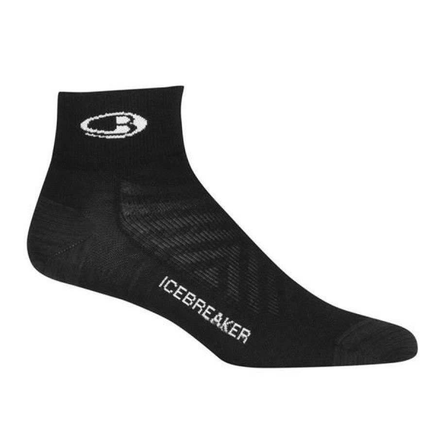 Clothing * | Icebreaker Women'S Merino Run+ Ultralight Mini Socks Black Snowflakes