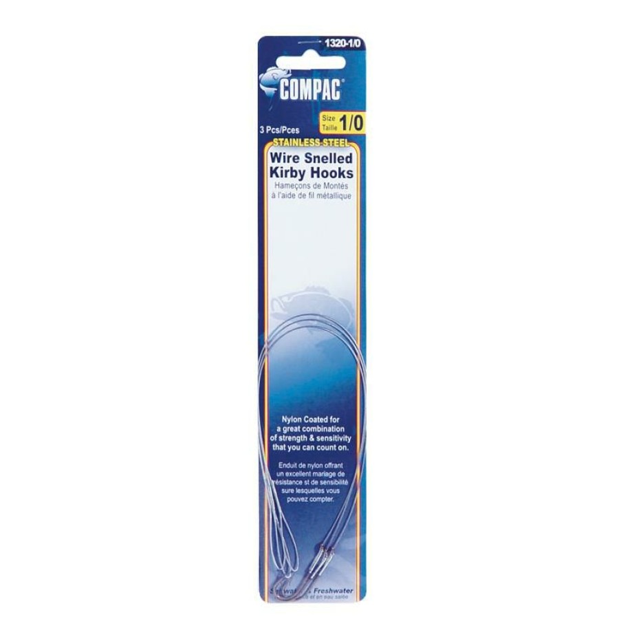 Fishing * | Compac Hooks Wire Snelled Kirby Hook