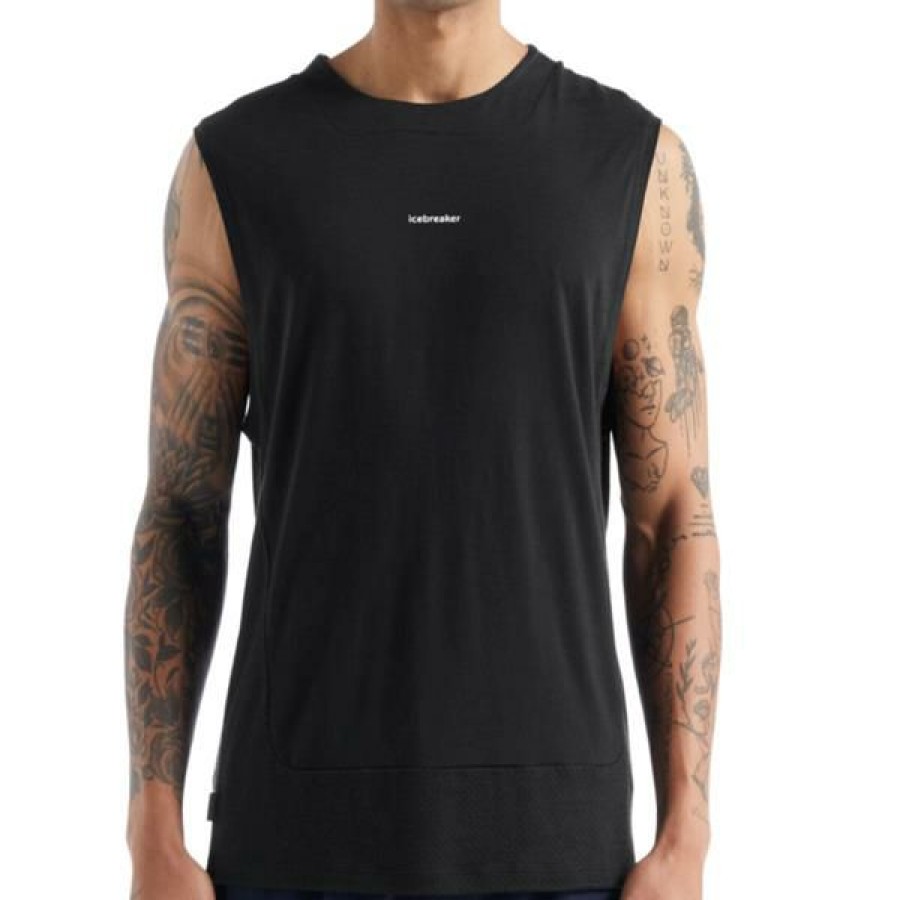 Clothing * | Icebreaker Shirts And Sports Bras Men'S Zoneknit Merino Tank Black