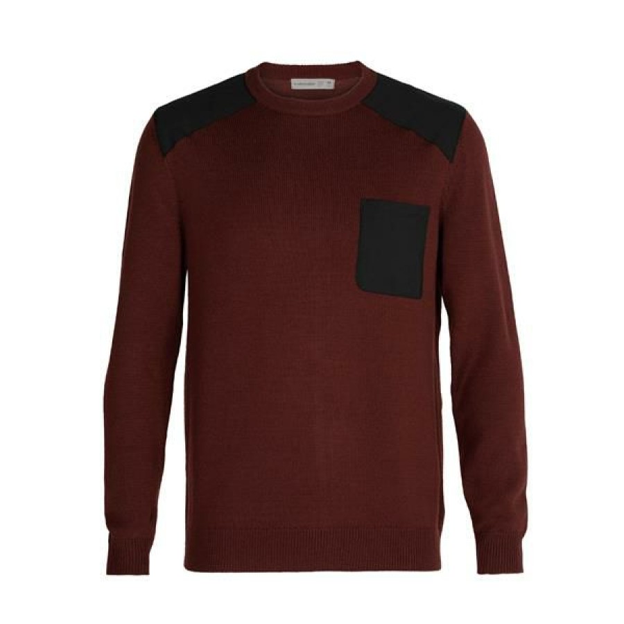 Clothing * | Icebreaker Shirts And Sports Bras Men'S Merino Barein Crewe Sweater Espresso