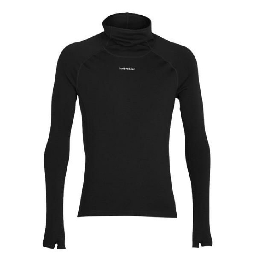 Clothing * | Icebreaker Shirts And Sports Bras Men'S Merino Roll Neck Long Sleeve Thermal Top Black